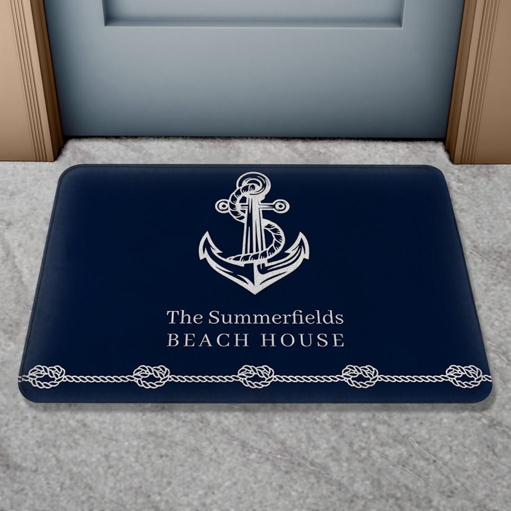 Custom Boat Name Doormat Non-Slip Bath Mat Personalized Welcome Mat Indoor Outdoor Door Mat Home Decor Anti-Slip Rug