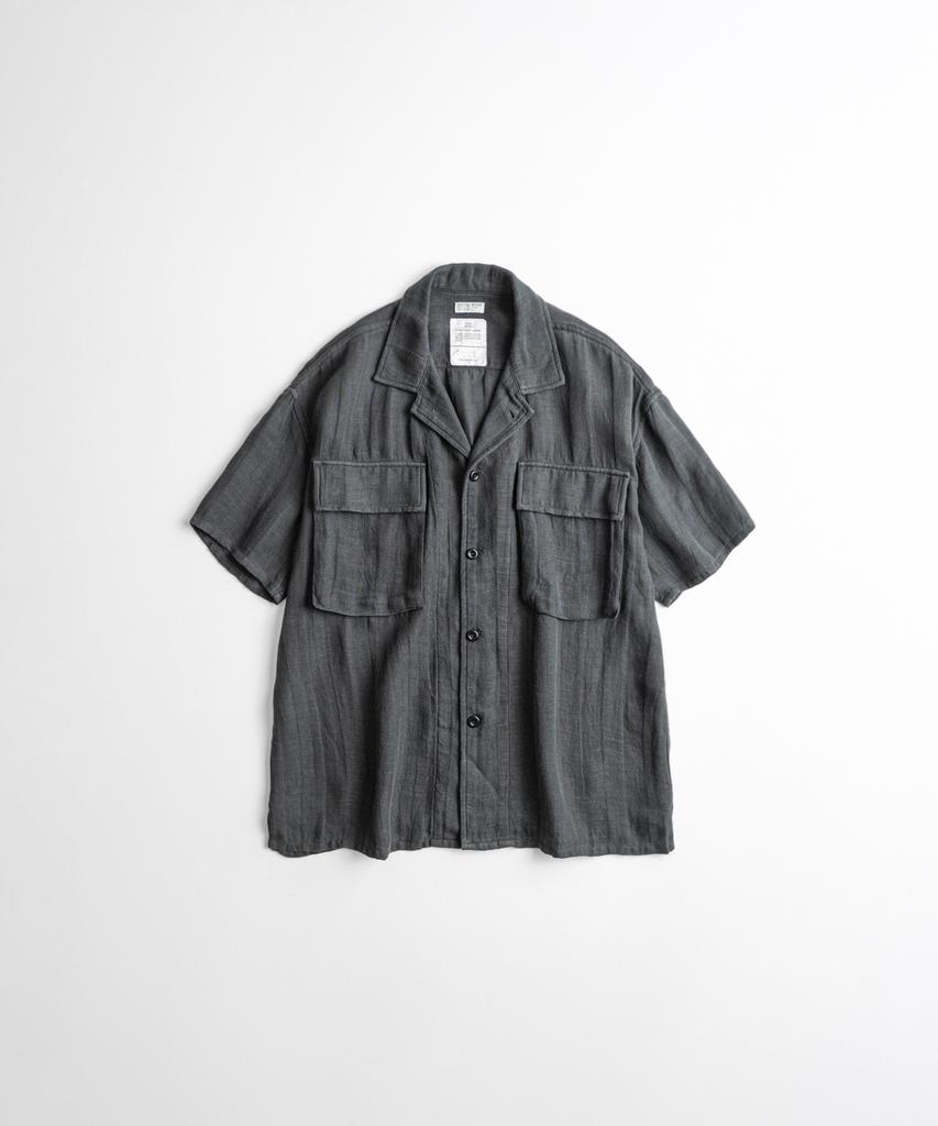 Bihebieo Dyed Hbt Linen M43 1/2 Shirts Anthracite