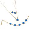 Stylish Lucky Four-Leaf Clover Jewelry Set: Titanium Steel 18K Chain Necklace, Bracelet, Earrings