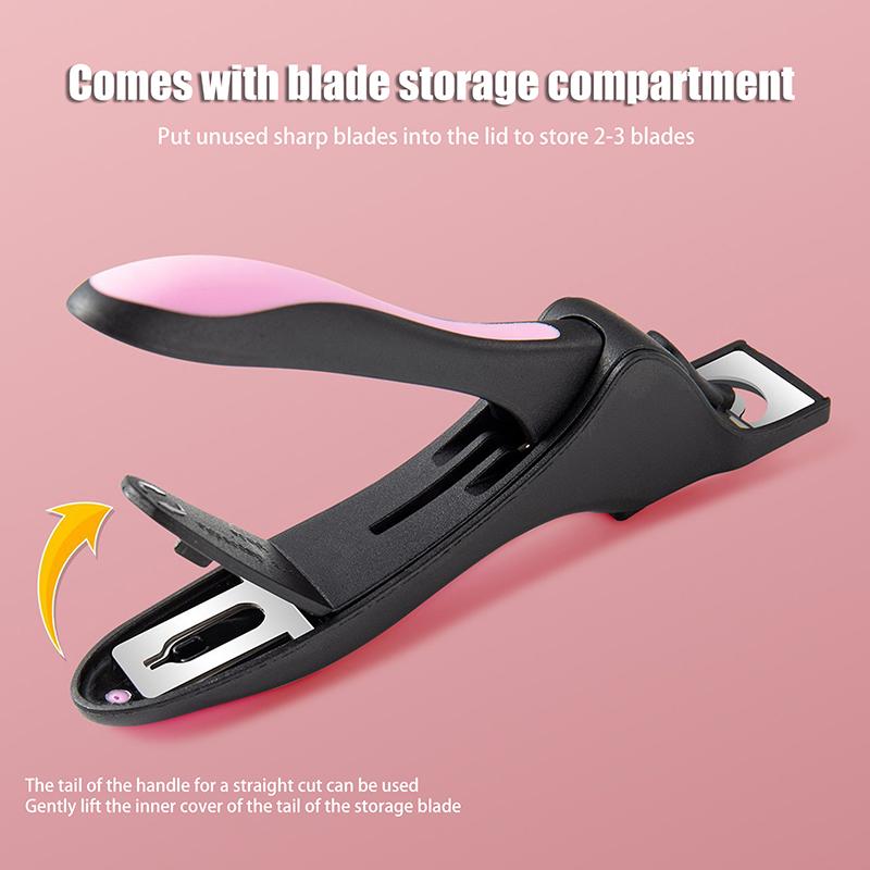 U-Shaped French False Nail Scissors Nail Clipper Adjustable Nail Tip Cutter Trimmer Manicure With Sizer Precise Cutting
