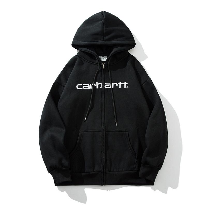 Carhartt 2025 Mikina so zipsom a fleecovou podšívkou s 3D výšivkou pre mužov a ženy