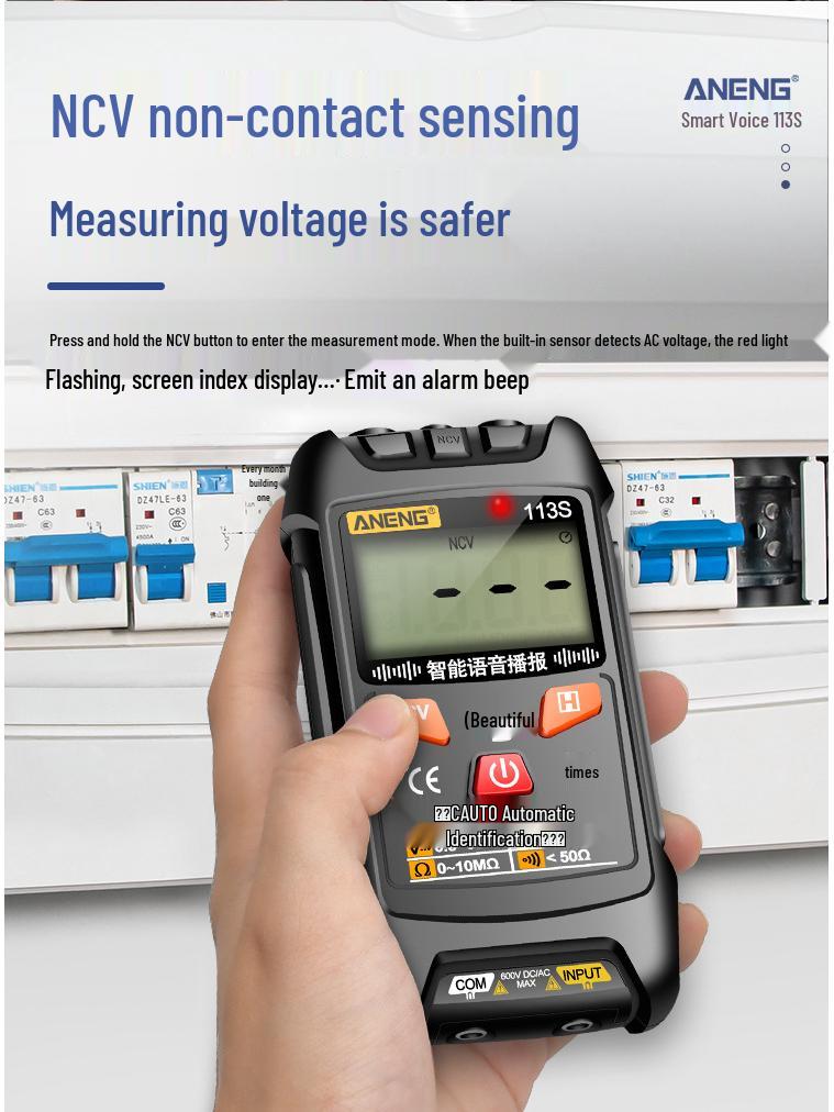 Hochpräzises digitales Smart-Multimeter für Elektriker mit Sprachansage und multifunktionalen Merkmalen