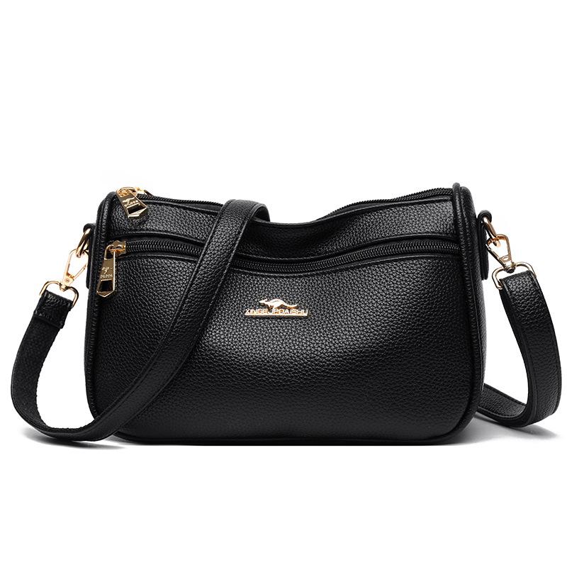 

Single-shoulder Underarm Crossbody Bag A Simple Urban Square Bag with Lychee Pattern чорний