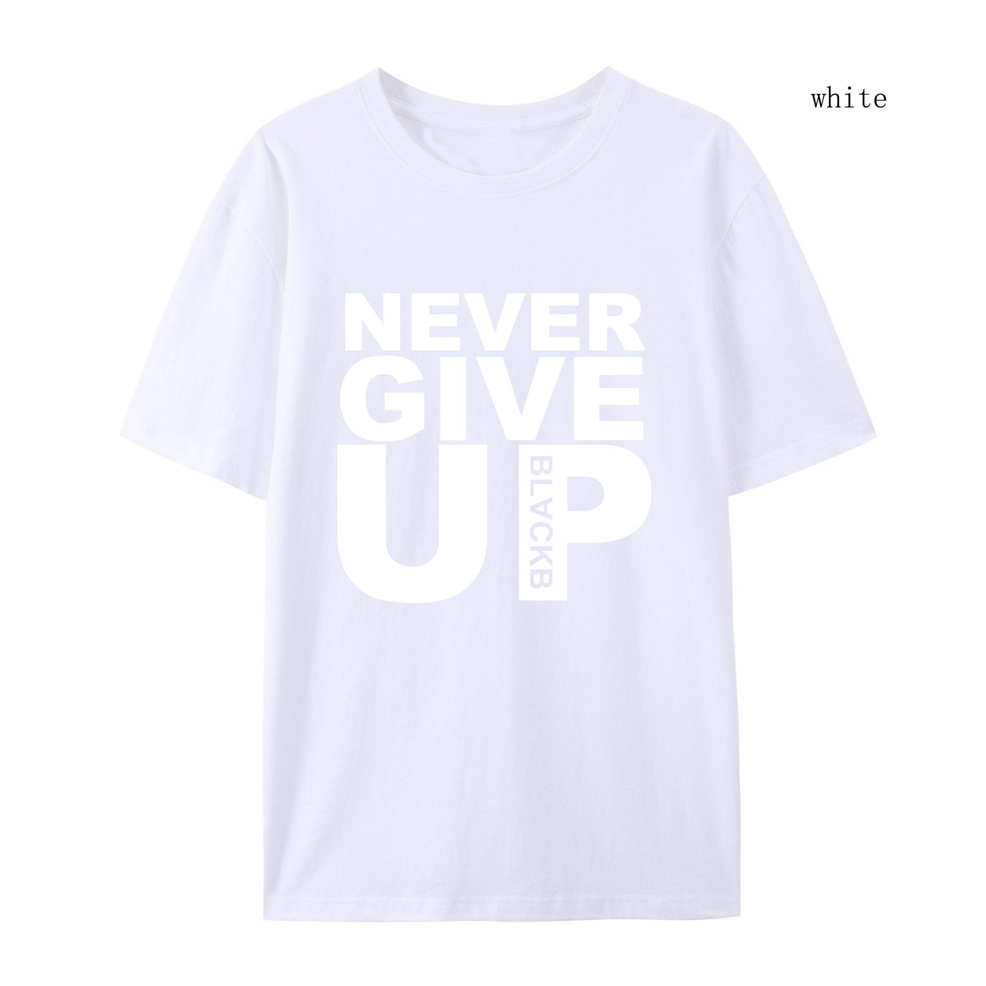 

Футболка мужская осенне-зимняя, спортивный костюм Never Give Up, 100% хлопок, с круглым вырезом, высококачественная повседневная футболка для фитнеса и улицы 3XL