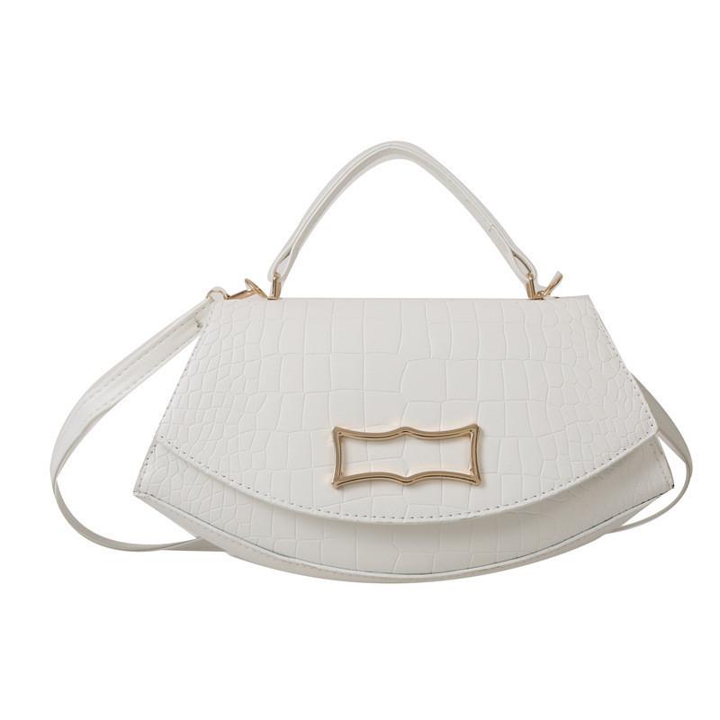 Trendy Stone Pattern Shoulder Bag Pu Leather Crossbody For Women 2023 Fall Collection белый