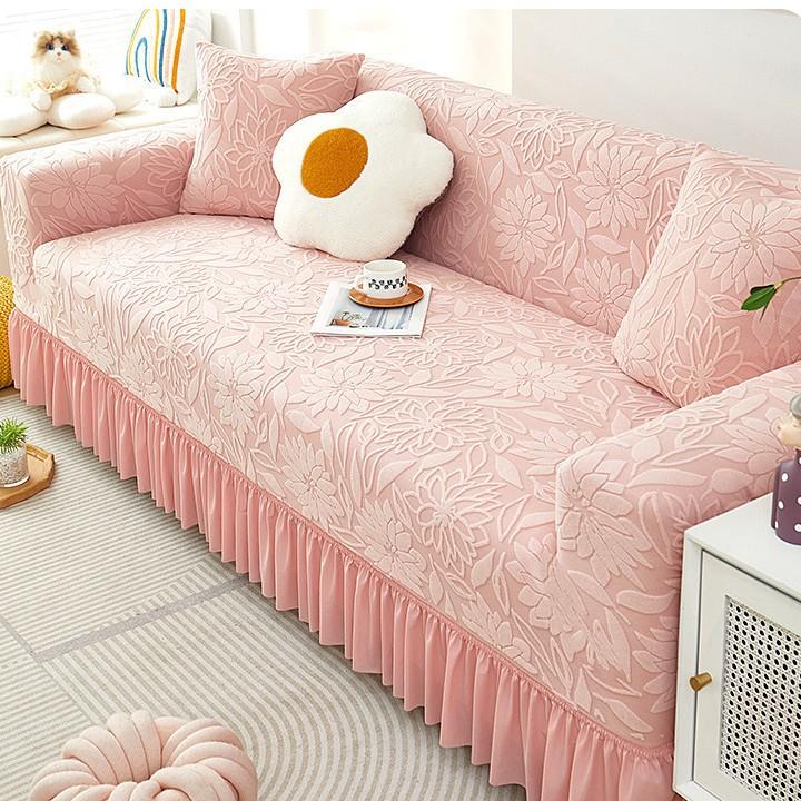 Jacquard Velvet Sofa Cover All Inclusive Universal Set New All Season Universal Anti Slip Seat Cushion Cover Fabric  French Style