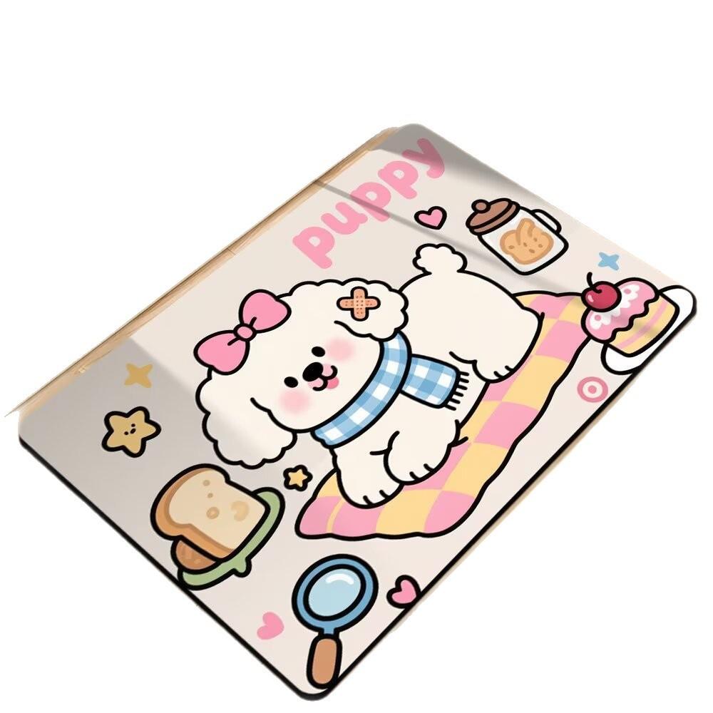 Floor Mat Bathroom Absorbent Mat Cartoon Cute Dopamine Non-slip Mat Household Dirt-resistant Foot Mat Diatom Mud Floor Mat