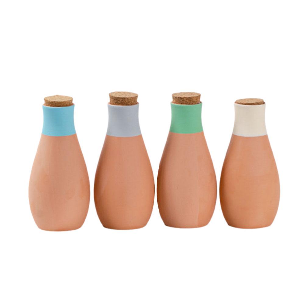 Automatic Watering Flower Pot Ceramic Custom Red Clay Pot Bowling Irrigation Seepage Colored Pot Water Red 4 Pack Storage C V7M5