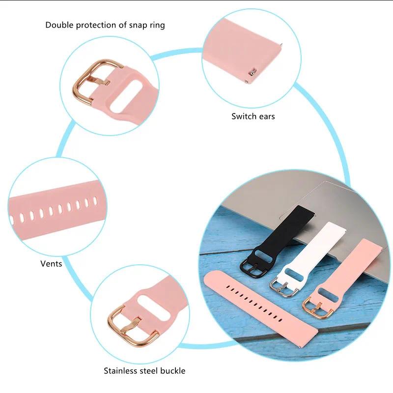 22mm 20mm Silicone Band For Amazfit Active 2/2 Square/Bip 6 5 Bracelet Wristband For For Amazfit GTS/GTR 4 3 2/Stratos Bracelet