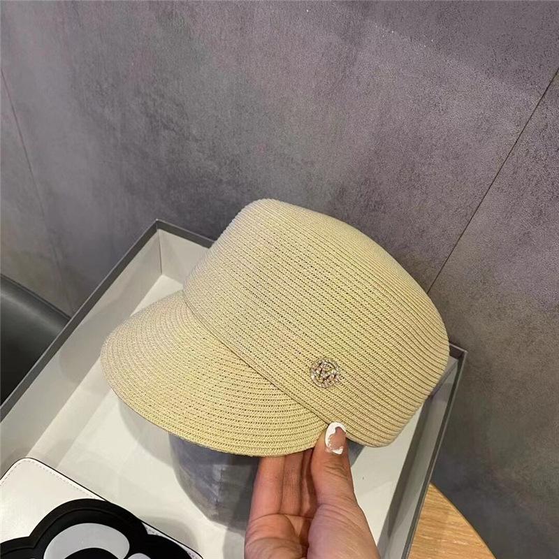 New Designer Letter Straw Sun Hats Women Panama Equestrian Hat Outdoor Travel Beach Hat Female Breathable Visor Baseball Caps