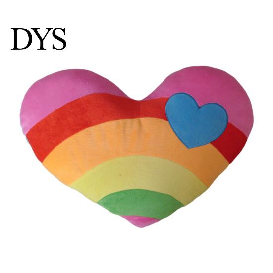 Plush Pillow Rainbow Heart Cute Printed Love Fluffy Back Ornament Cushion PP Cotton Stuffed Sofa Living Room Decoration Birthday Gifts