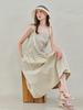 NOUVE Bustier Low Waist Shirring Dress - Beige