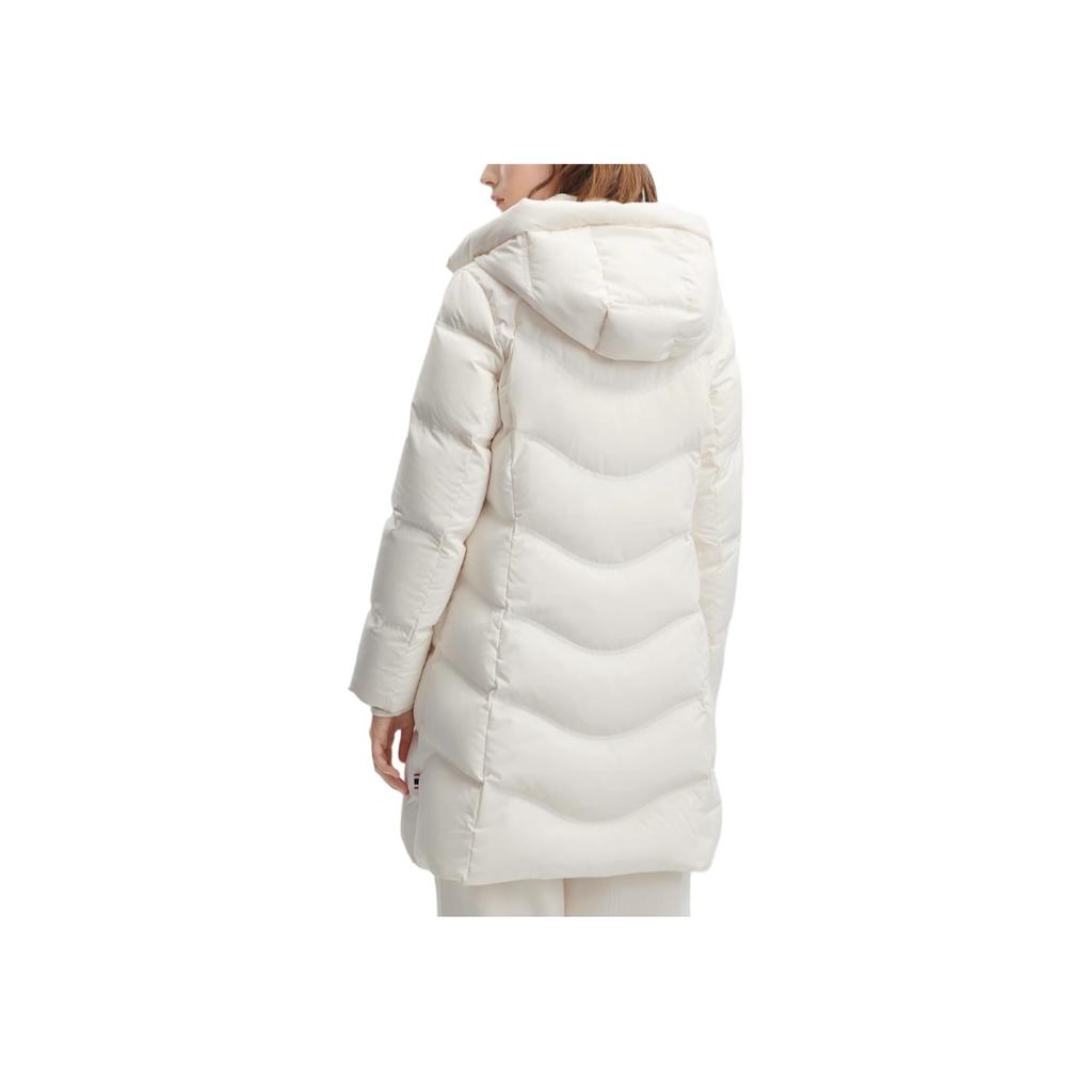 Fila Official 2023 Winter New Mid-Length Warm Down Jacket Women Outerwear Steam-White F11W341910F-IV