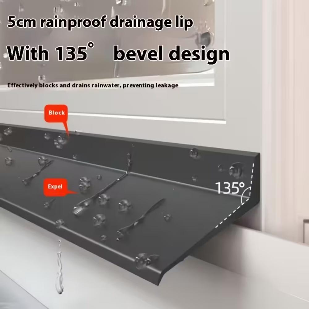 

1pc 5cm Window Water Blocking Bar Balcony Self Adhesive Waterproof Sealing Strip Window Edge Water Deflector Flashing Board 0.5mX5cm чорний