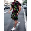 Bunte Graffiti 3D-Druck Trainingsanzüge Herren Damen Lässige Kurzarm-T-Shirt-Shorts-Sets 2 Teile Sportbekleidung Anzüge Herrenbekleidung
