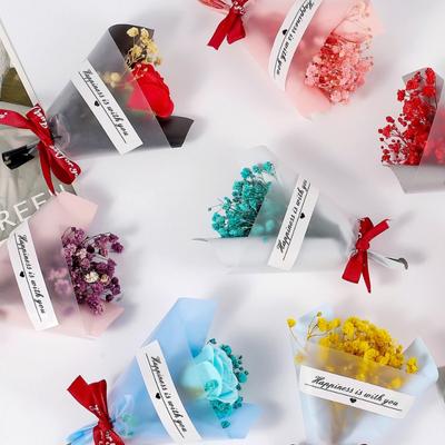 Handgeschenk Mini Full Star Trockenblumenstrauß Geschenkset mit kleinem Geschenkstrauß Seifenblume Eternity Bouquet