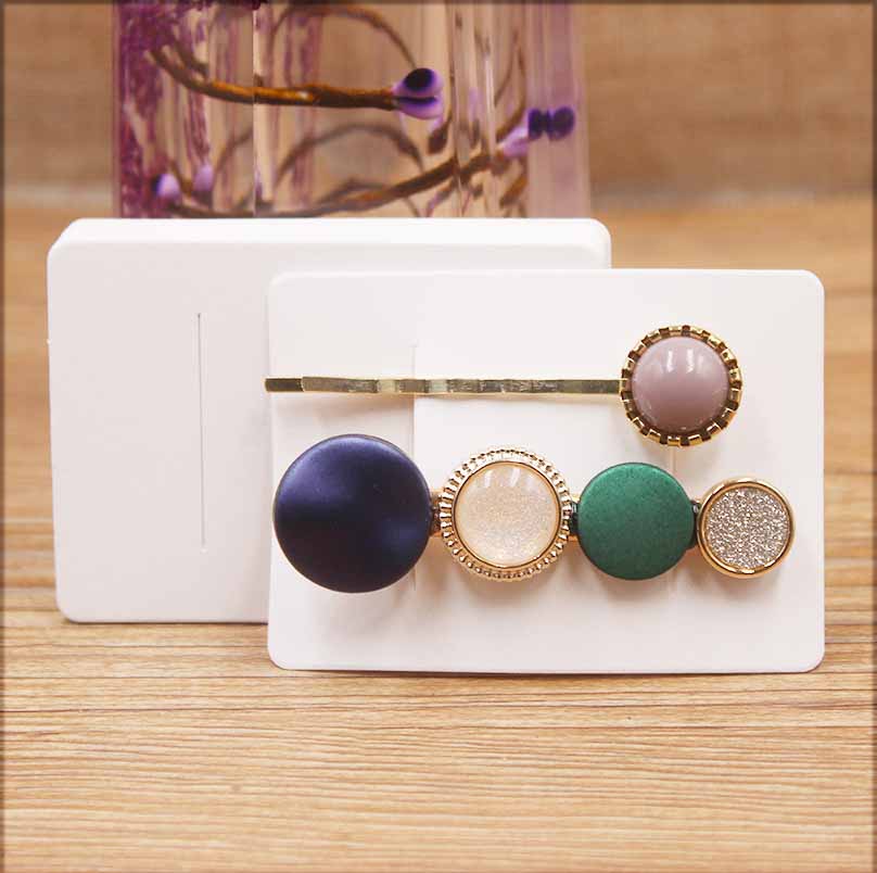 50pc New Arrival Cute Shape Kraft Pink White Jewelry Package Hair Clip Card Blank Color Hairpin Display Card Tag