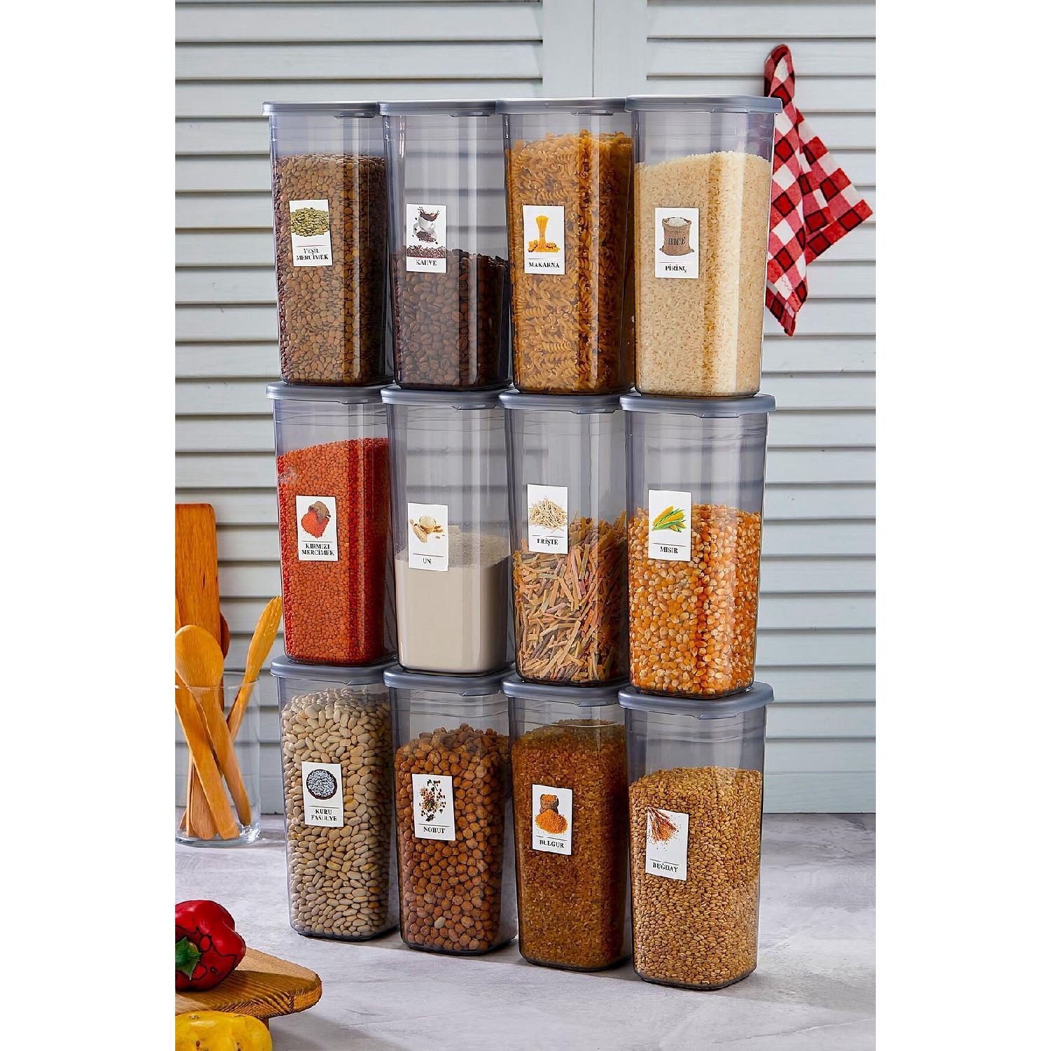 

1750 Ml Labeled Mega Size 12-piece Food Storage Container Set