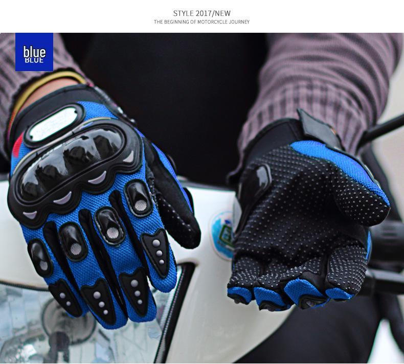 Breathable Full-Finger Anti-Fall Motorcycle Gloves with Touchscreen Capability and Wrist Guards for Off-Road Riding