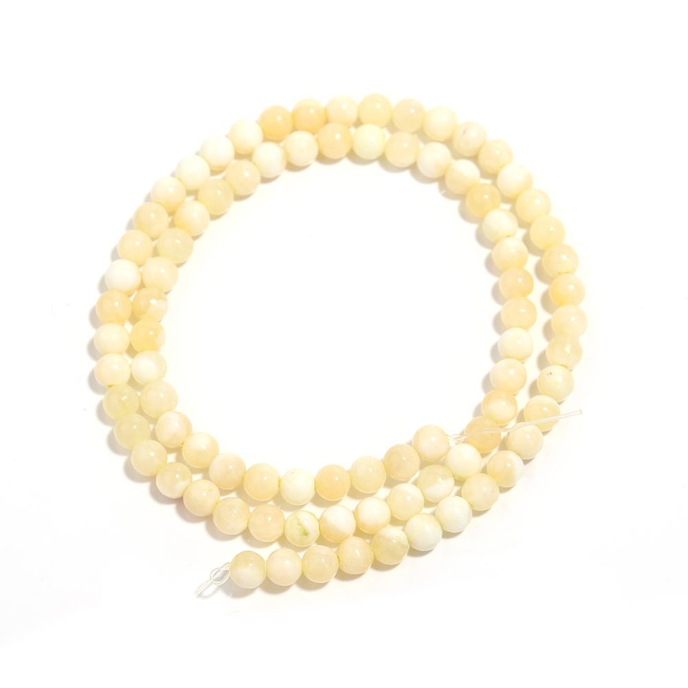 Natural Yellow Jade Stone Beads Round Loose Gemstone Beads For Jewelry Making DIY Necklace Bracelets Accessories 4/6/8/10/12mm