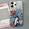 Luxury Black Cat  Flower Phone Cases Phone Case for Xiaomi Redmi 14C 13C 14T A5 A4 A3 Note 14 13 Pro Shell Silicone Back Cover