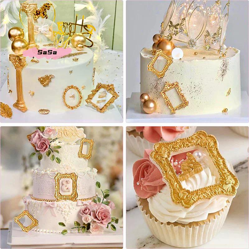 S-4Pcs Silicone Frame Molds For Chocolate, Mini Air Dry Clay Molds, Polymer Clay Molds, Photo Frame Molds