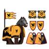 Medieval Roman Knight Legion Building Block Castle Green Dragon Forest Wolf  War Horse Dragon Lion Shield Armor Cloak Brick Toys