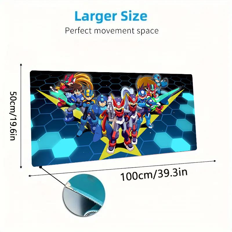 Mega man Color Mouse Pad Large Gaming Table Cushion Non-slip Laptop Tablet Big Mousepad XXL Mat Mini PC Playmat With Lock edge