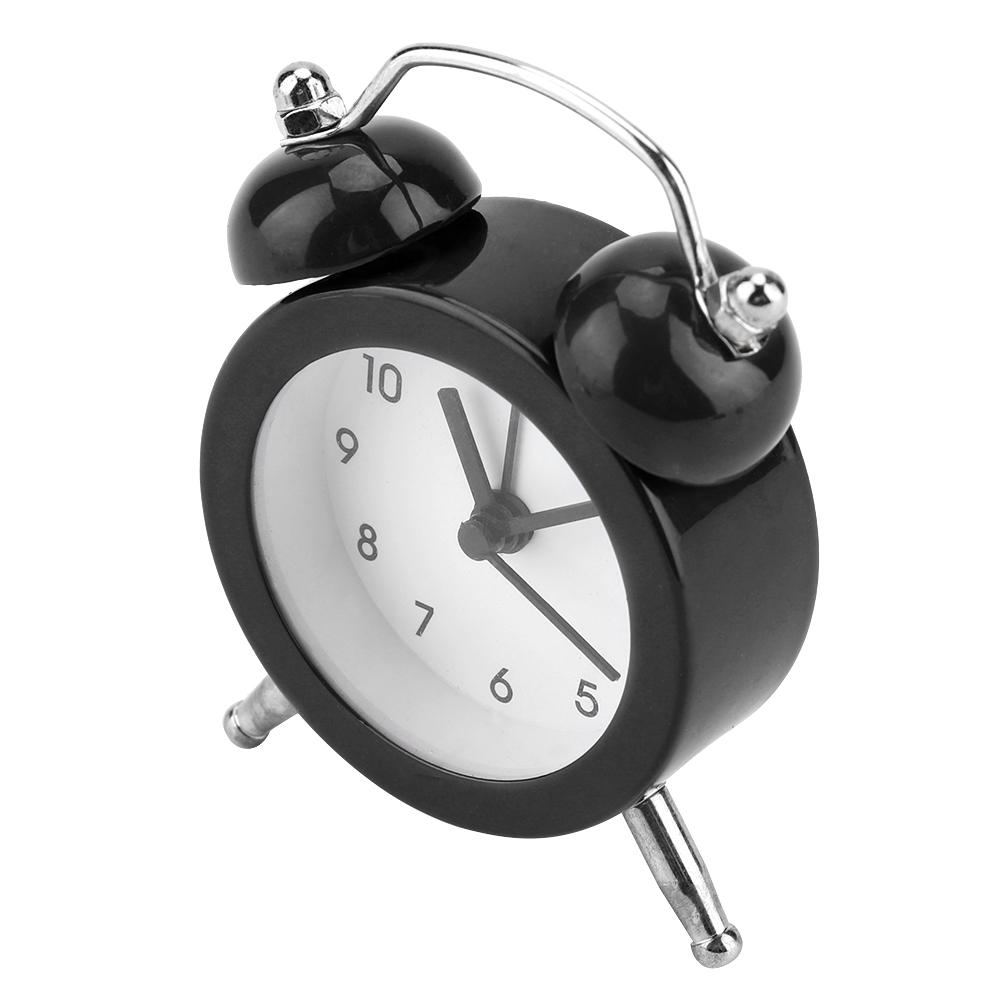 3Inch Portable Fashion Mini Metal Digital Alarm Clock with Battery Exquisite for Student Black