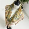 Mote Boho Blonderkantet Trekantet Skjerf Dame Tassel Franse Sjal Wrap Sommer Strand Hodetørkle Ferie Midjebelte