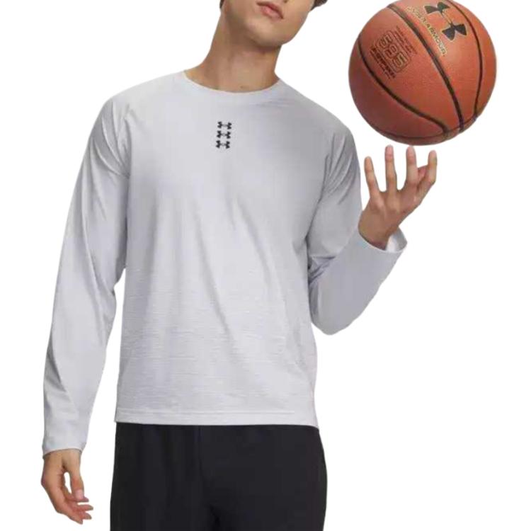 Under Armour SS26 Hoops Performance Solid Color Crew Neck Long Sleeve T-Shirt Men tops 6010922-014 S