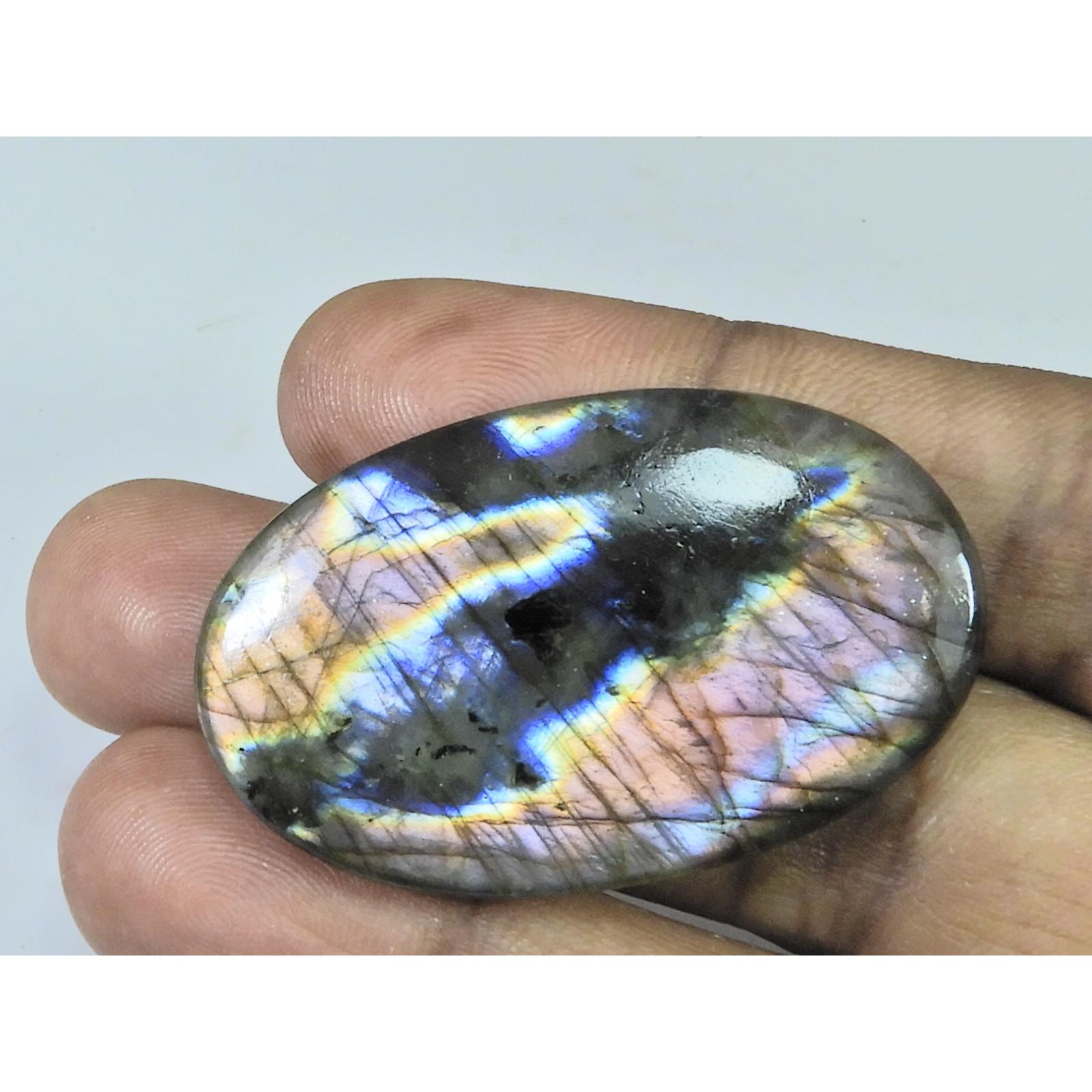 81Cts. Natural Purple Flash Labradorite Oval Cabochon Gemstone 286X06XMM B-311