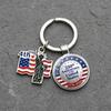 Pendentif Porte-clés, Porte-clés Double Pendentif Combiné, Porte-clés pour le 250e Anniversaire de la Fondation des États-Unis avec Anneau Métallique Épaissi
