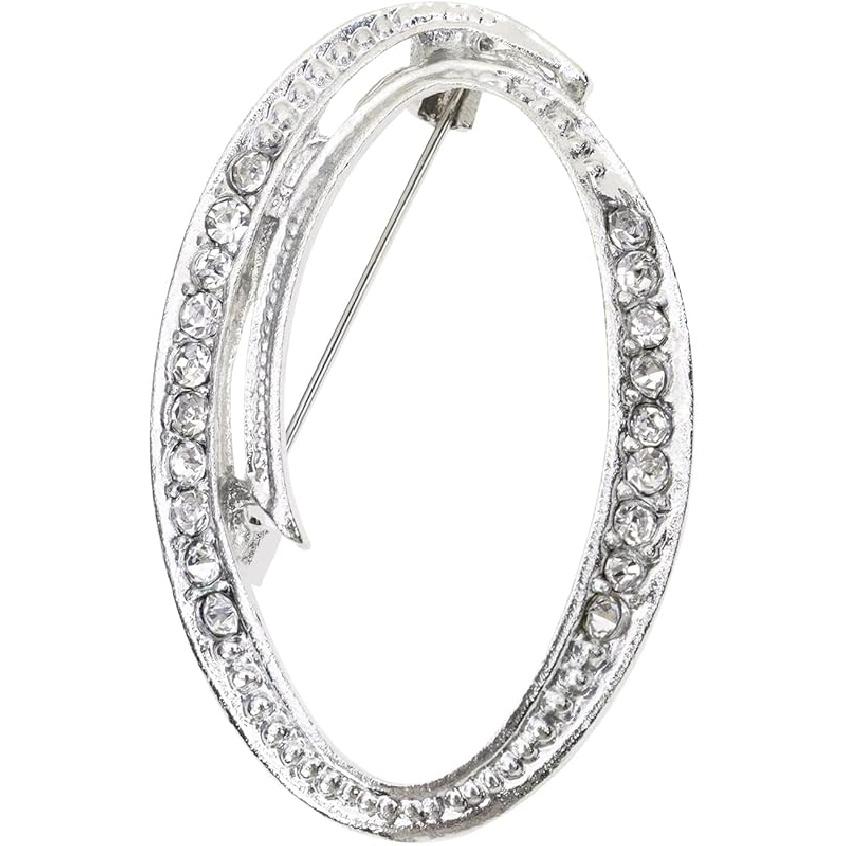 26 Letter Brooch Pins Small Silver Metal Rhinestone Crystal Initial A~Z Alphabet Brooch Lapel Pins for Men Women Girls Boys Birthday Christmas