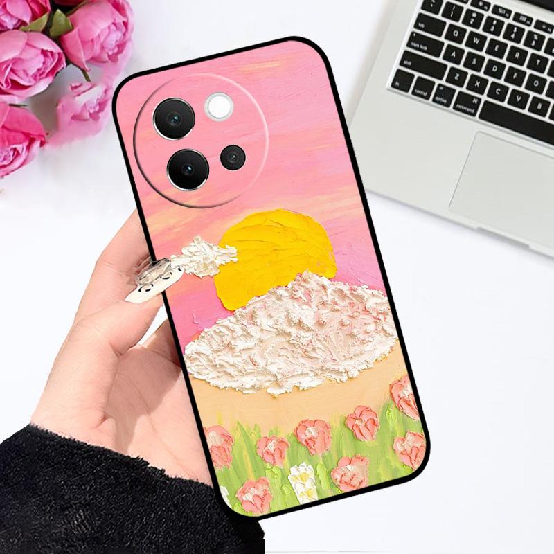 Cases For Vivo V40 Lite 5G Coque Bumper For vivo V40Lite Fashion Pattern Soft Silicone TPU Matte Phone Cover V 40 Lite Fundas
