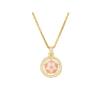 Football Pendant Necklace with Gold Tone Chain and Frame, 41-50 Cm Jewelry Metal Texture for Daily Styling, Game Day Wear and Gifts
