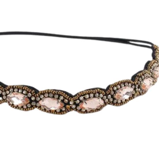 Beaded Elastic Headband Pull-free Hair Exquisite Craftmanship Hair Accessories Elastic Rhinestone Beaded Women Headbands for Girl