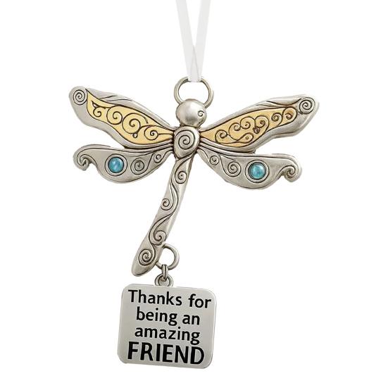 Yousheng Friendship Dragonfly Ornament Dragonfly Hanging Decoration with Sentimental Quote Friendship Keepsake Gift for Best Friends