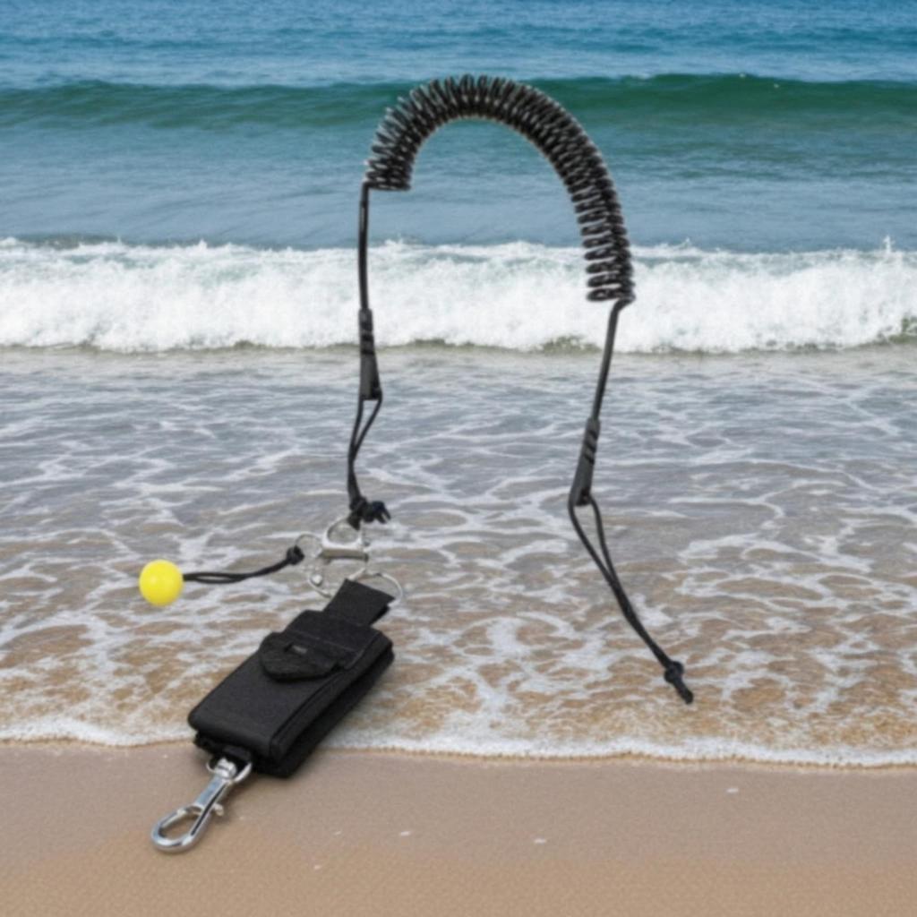 Coiled SUP Leash with Ankle Cuff Secure Leg Rope Reliable for Paddleboarders