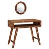 Makeup Table In Brown 90 X 76 X 45 Cm Solid Upcycled Wood