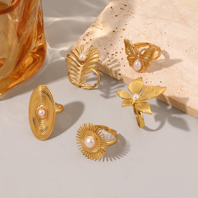 Fashion Stainless Steel Pearl Earrings For Women Geometric Irregular Metal Stud Earring Trendy Jewelry Gift