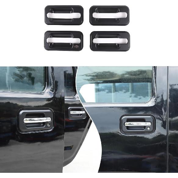 Fit for Hummer H2 2003-2009 Door Handle Cover, ABS Exterior Door Handle Protector Trim Frame Cover, 4PCS (Matte Black)