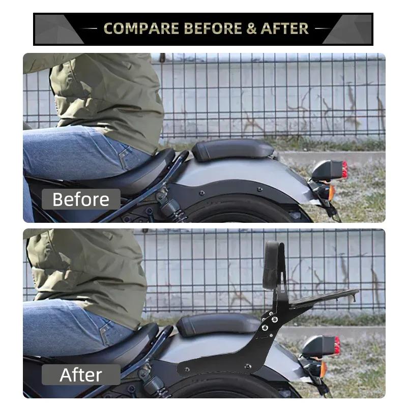 Motorcycle Rear Sissy Bar Backrest For Honda Rebel CMX 300 500 CMX500 CMX300 2017-2023 Detachable Passenger Luggage Rack