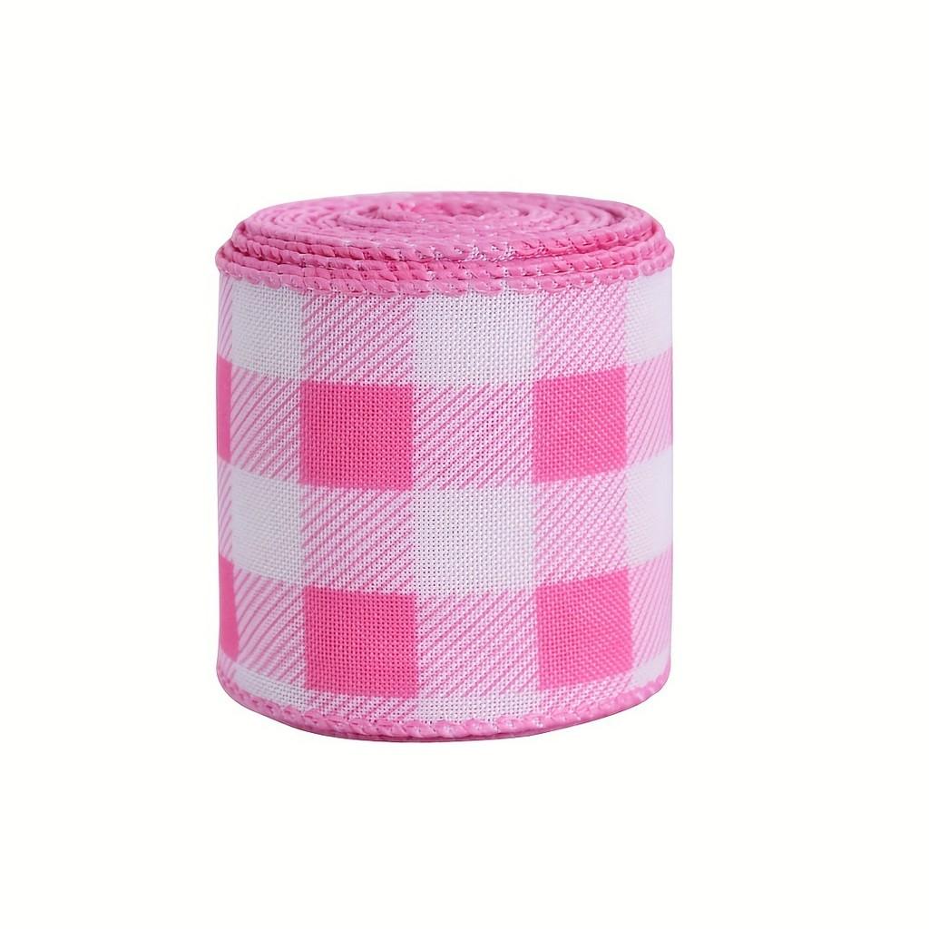 

Розовая и стильная белая клетчатая тканевая лента для уникальных украшений мероприятий и поделок