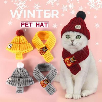 Fashion Warm Pet Scarf Knitted Windproof Neck Warmer Coldproof Scarves Bib Puppy Accessories