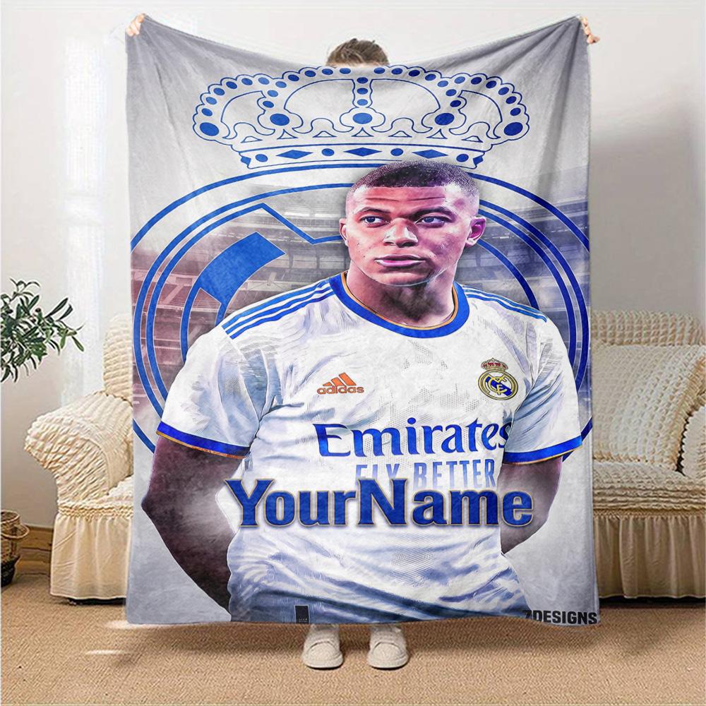 Coperta con Nome Personalizzato Mbappe Coperta Leggera Personalizzabile Morbida e Accogliente Adatta per Letto Decorazione Casa Divano Divano Quattro Stagioni Multiuso