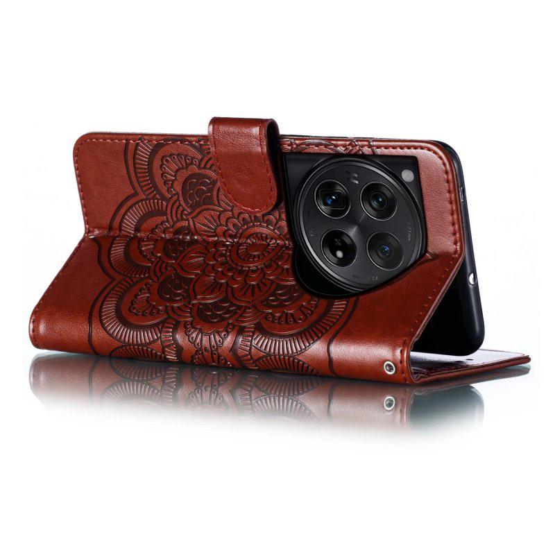 For OnePlus 12 5G Case PU Leather Mandala Imprinted Design Wallet Phone Cover