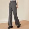 Damen Casual Hose mit Karomuster aus Wollmischung, Weites Bein
