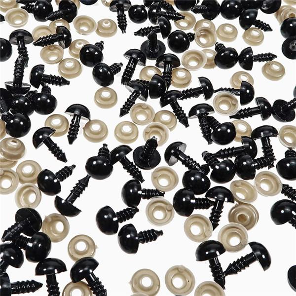 100Pcs 6-12mm Plastic Safety Toy Eyes For Bear Doll Animal Puppets Crafts