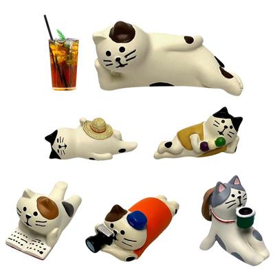 Cute Healing Kitten Ornaments For Car Dashboard Resin Cat Figure Car Interior Decorative Cat Ornament Vehicle Accessories